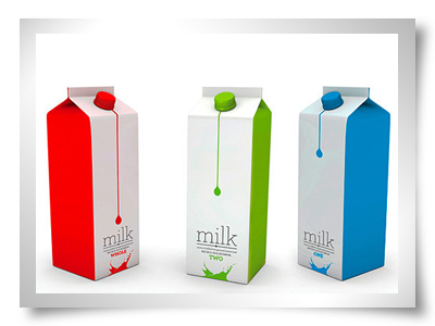 pacotes de leite design